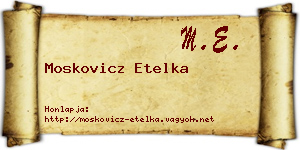 Moskovicz Etelka névjegykártya
